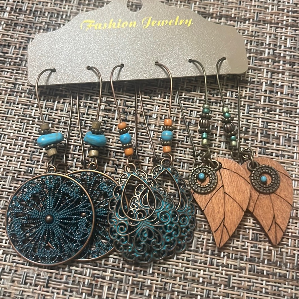 Bohemian Vintage Turquoise Copper Teardrop Earrings